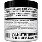 Evlution Creatine5000 + Collagen + BCAA Powder 249g ingredient list