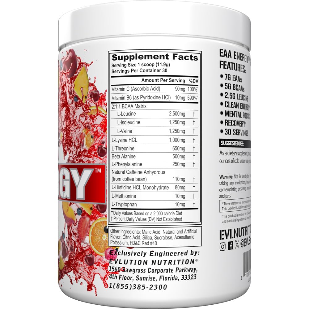 Evlution EAA Energy Watermelon Splash Powder mixed in a glass