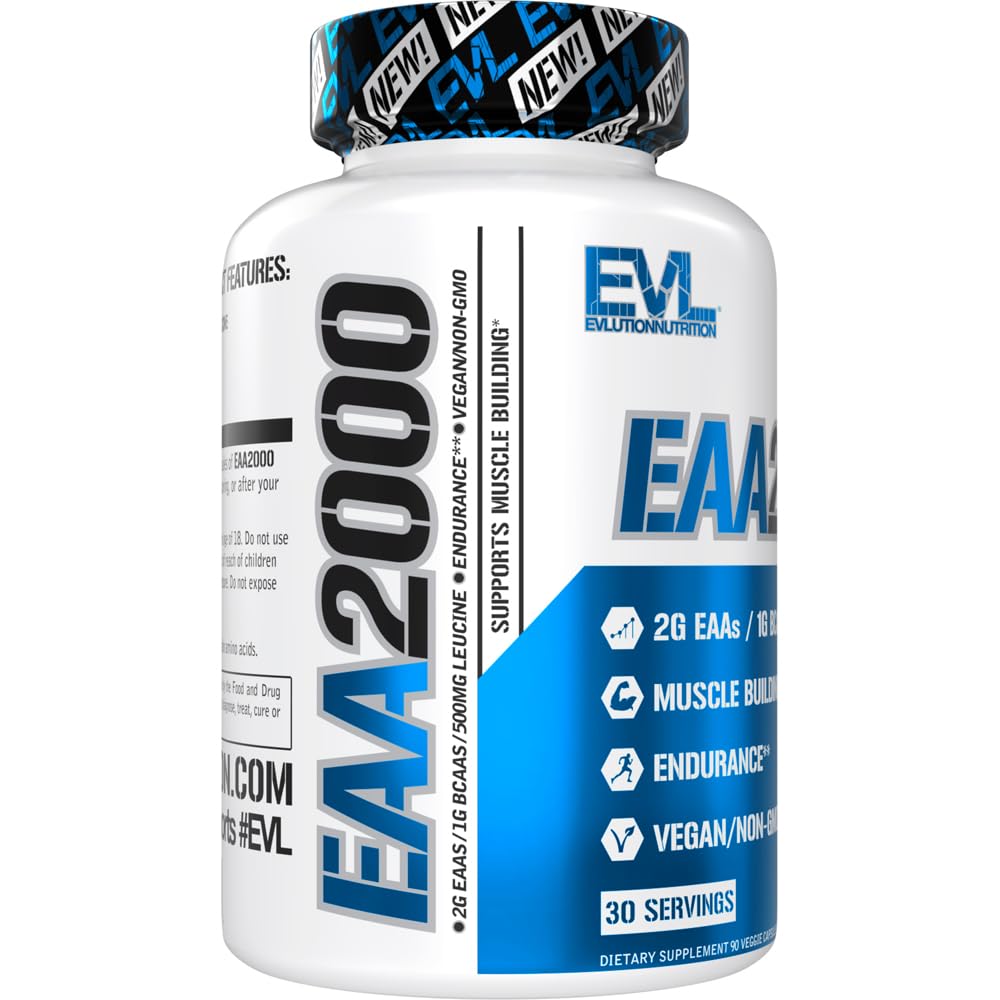 Evlution EAA2000 Essential Amino Acids Supplement packaging