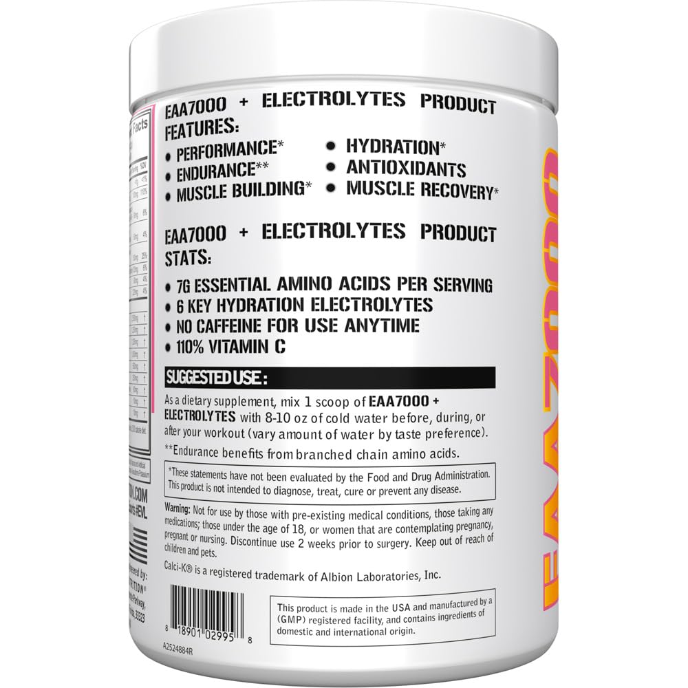 Evlution EAA7000 + Electrolytes supplement scoop and powder