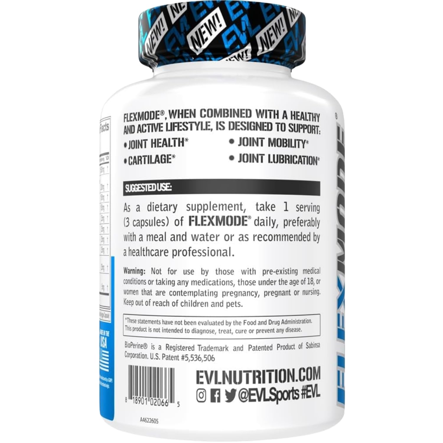 Evlution FlexMode Joint Supplement 90g side view