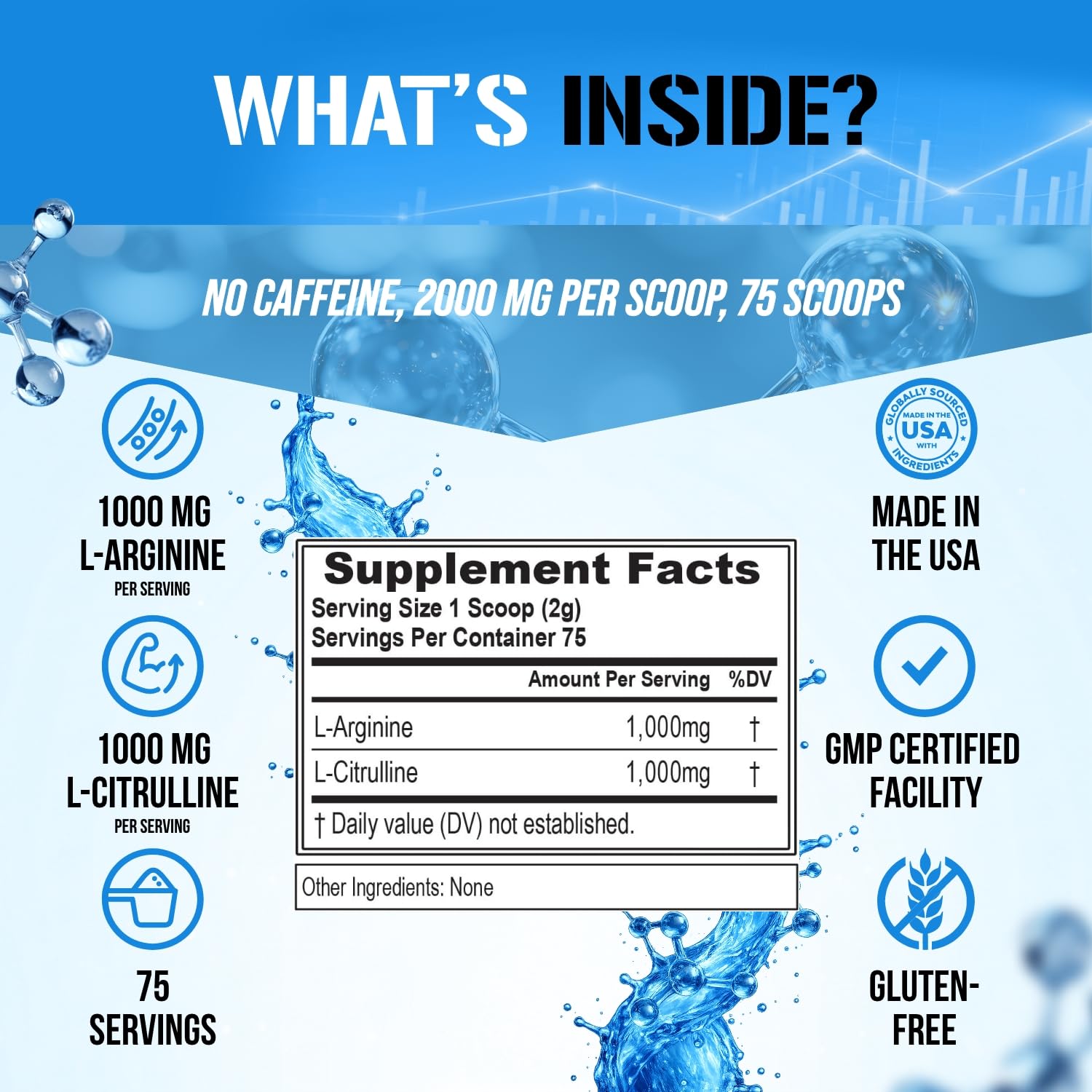Evlution L-Arginine L-Citrulline Powder nutritional information
