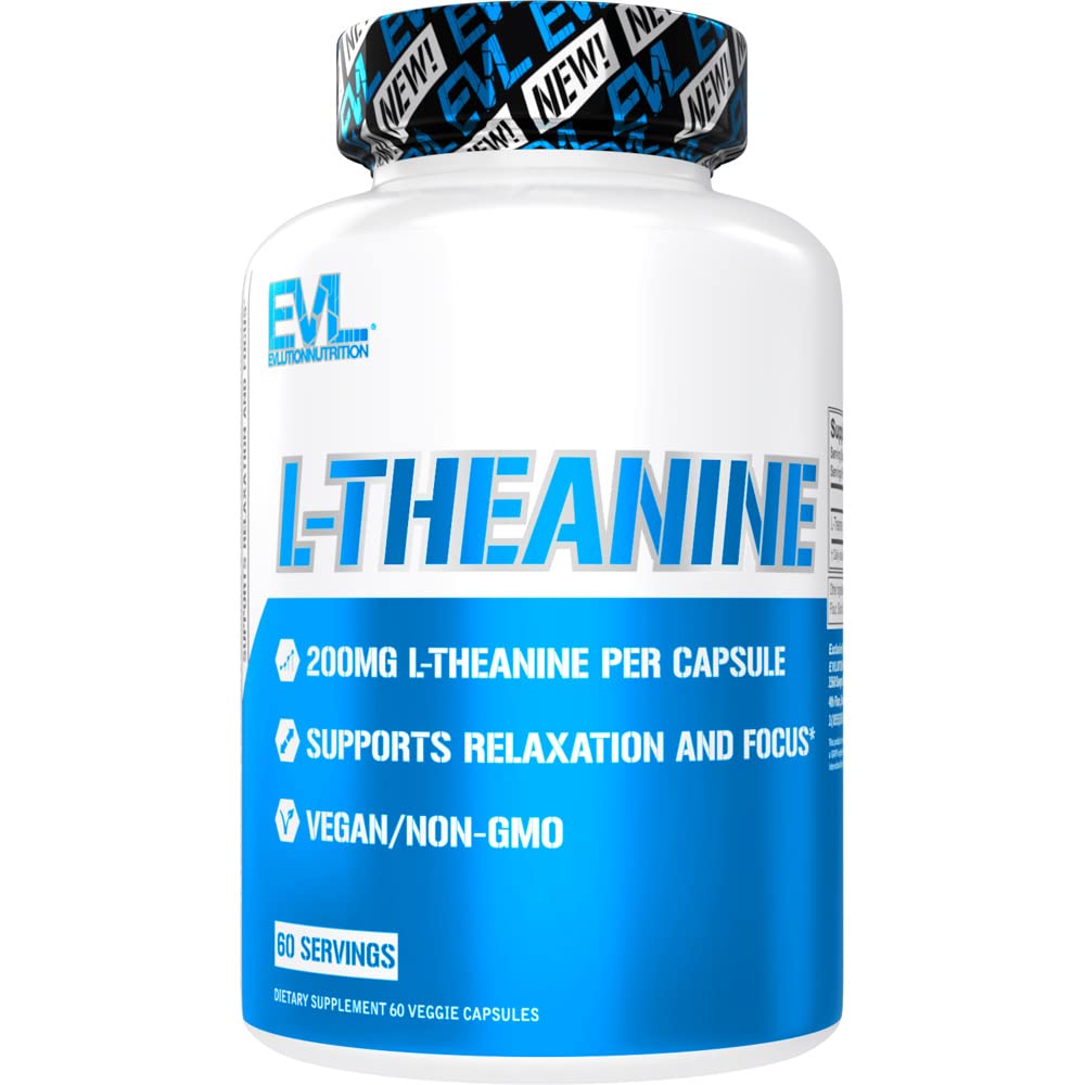 Evlution L-Theanine 200mg capsules front view