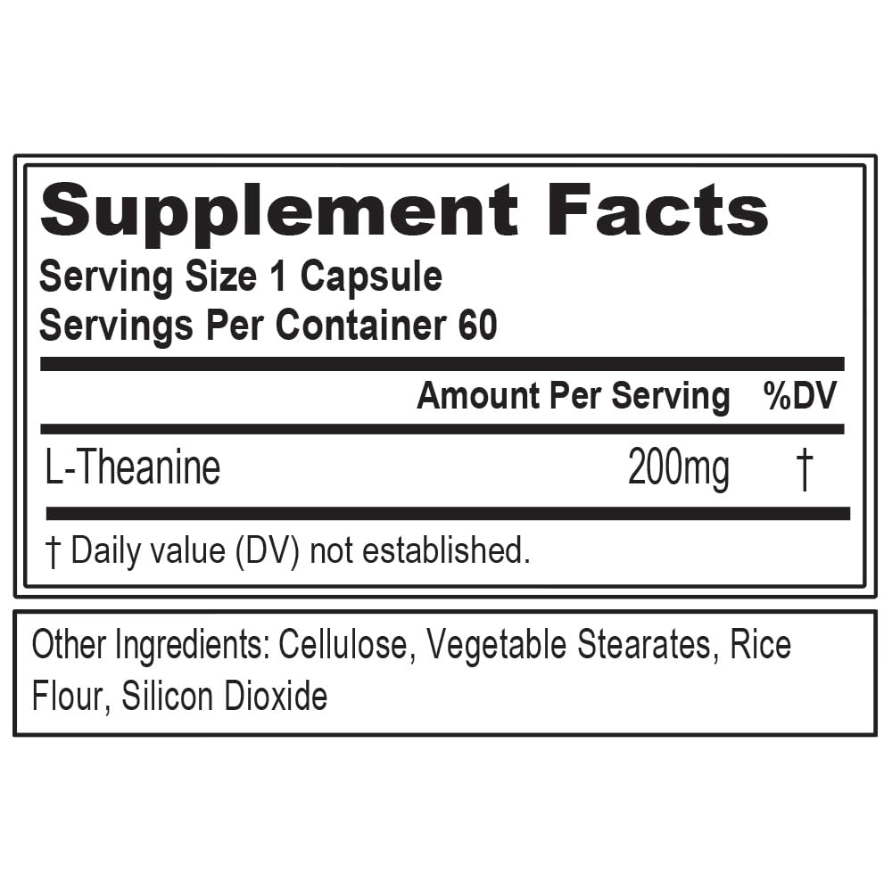Evlution L-Theanine 200mg capsules side view