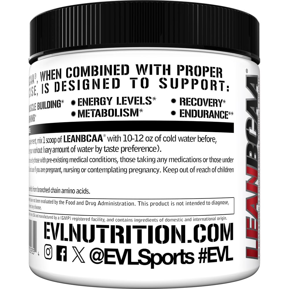 Evlution Lean BCAA Amino Acid Powder mixed in a glass
