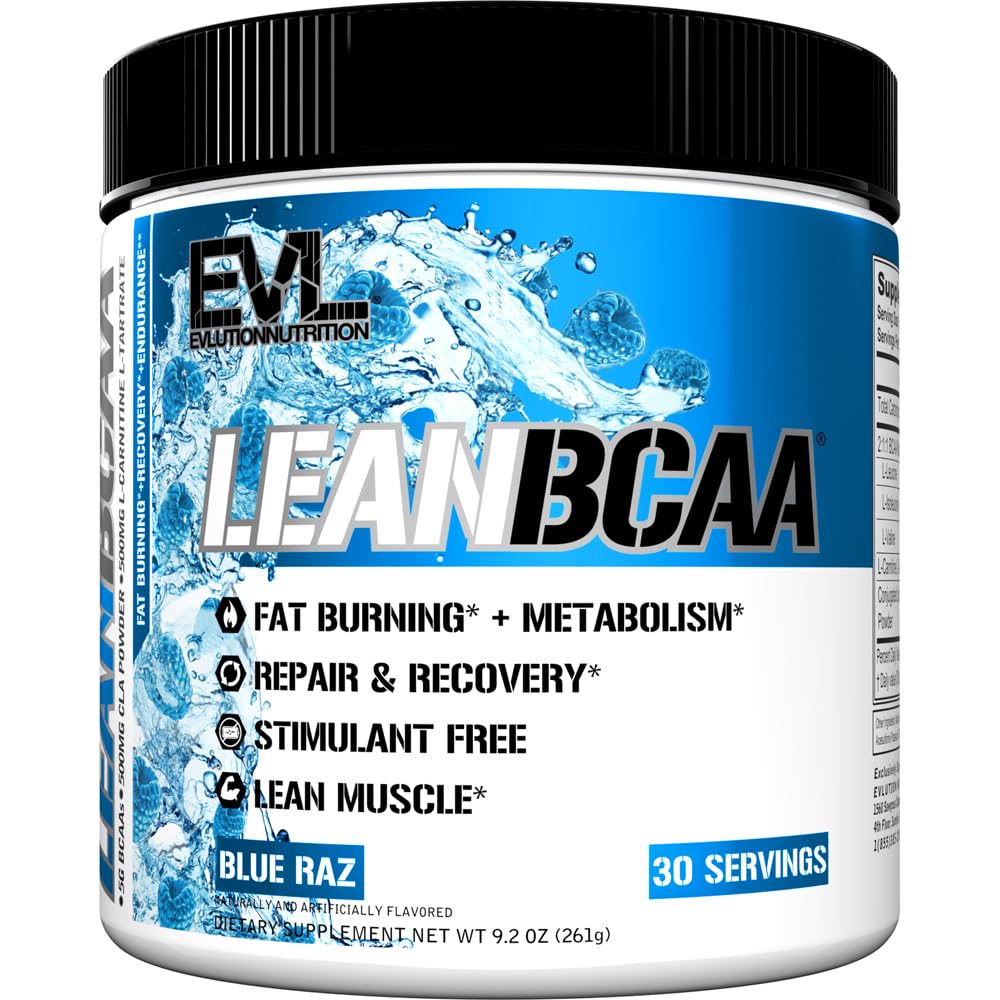 Evlution Lean BCAA Powder 267g front view with packaging