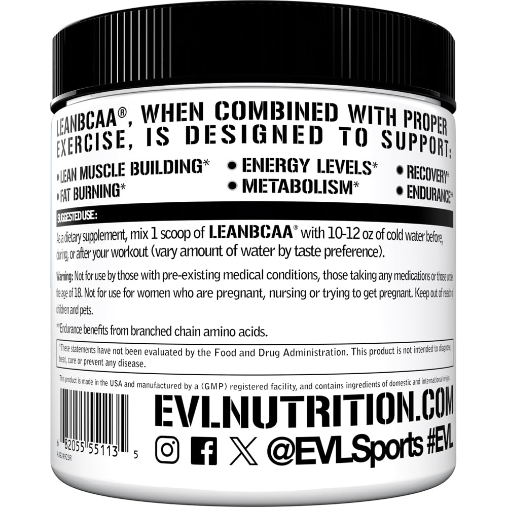 Evlution Lean BCAA Powder 267g mixed in a shaker bottle