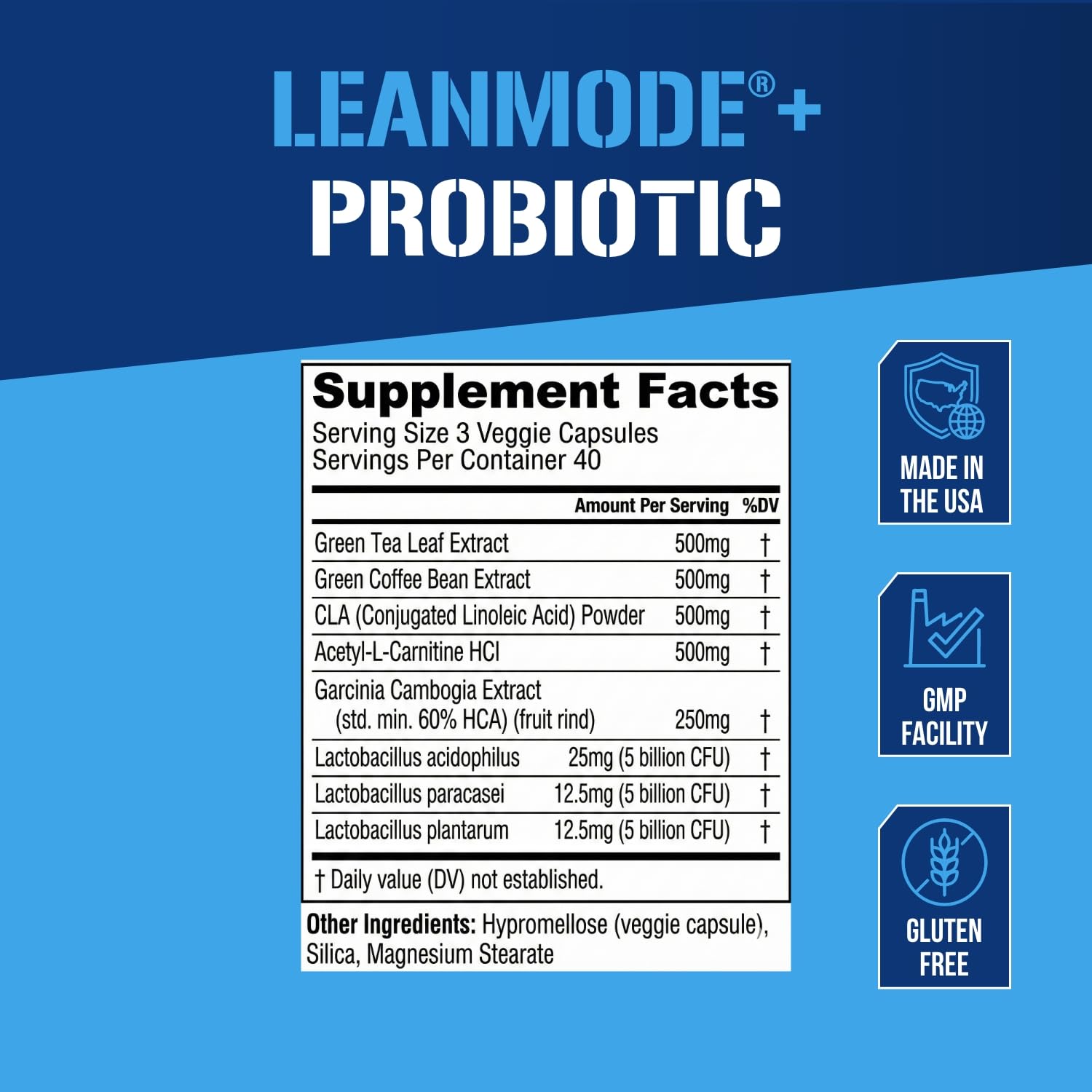 Evlution LeanMode Probiotic Supplement ingredients list