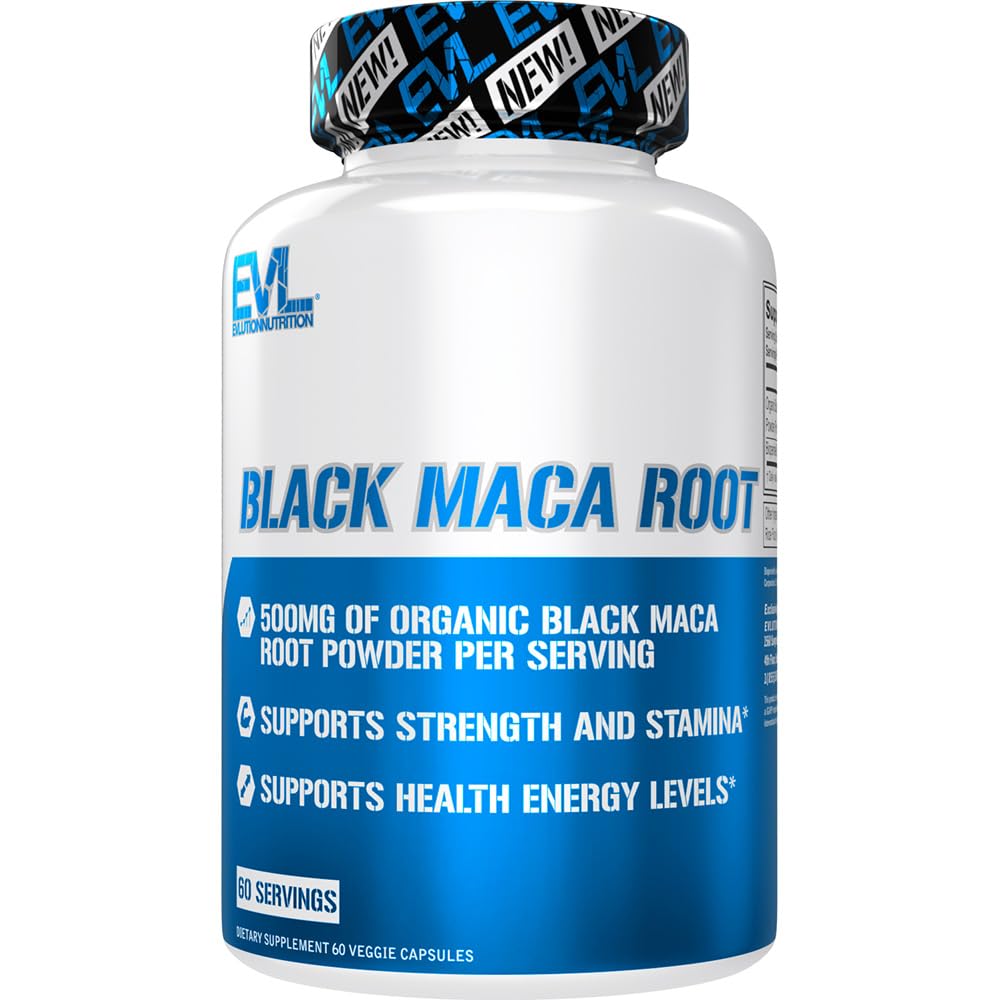 Evlution Maca Root Powder Capsules 500mg front view