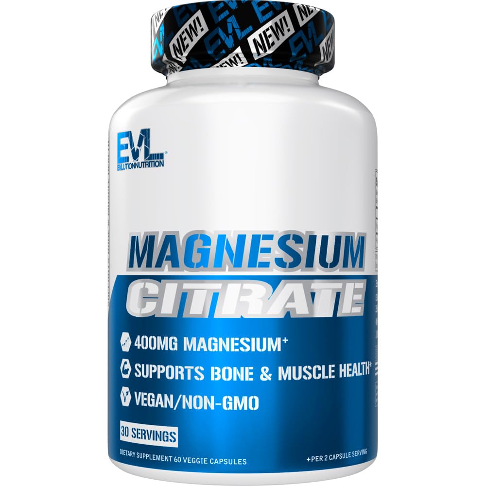 Evlution Magnesium Citrate 400mg capsules front view