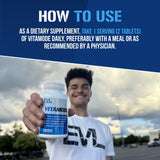 Evlution Multivitamins for Men displayed with fruits