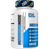 Evlution Mushroom Complex Supplement capsules in a bowl