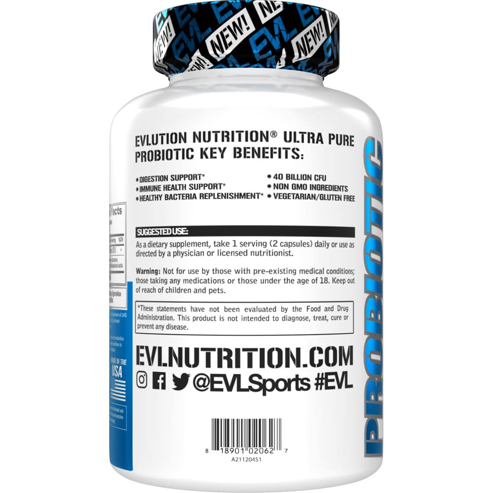 Evlution Probiotic Supplement packaging dimensions