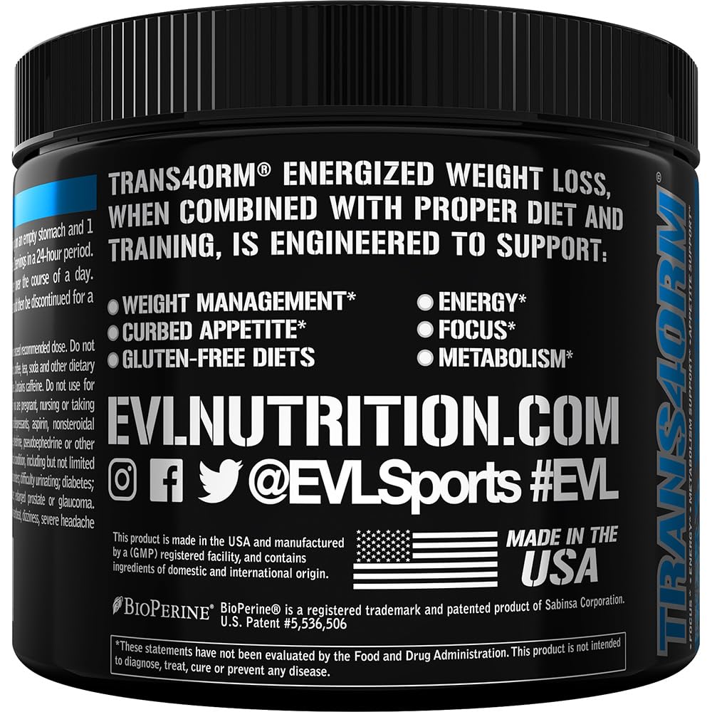 Evlution Trans4orm Fat Burner Powder 209g close-up of powder