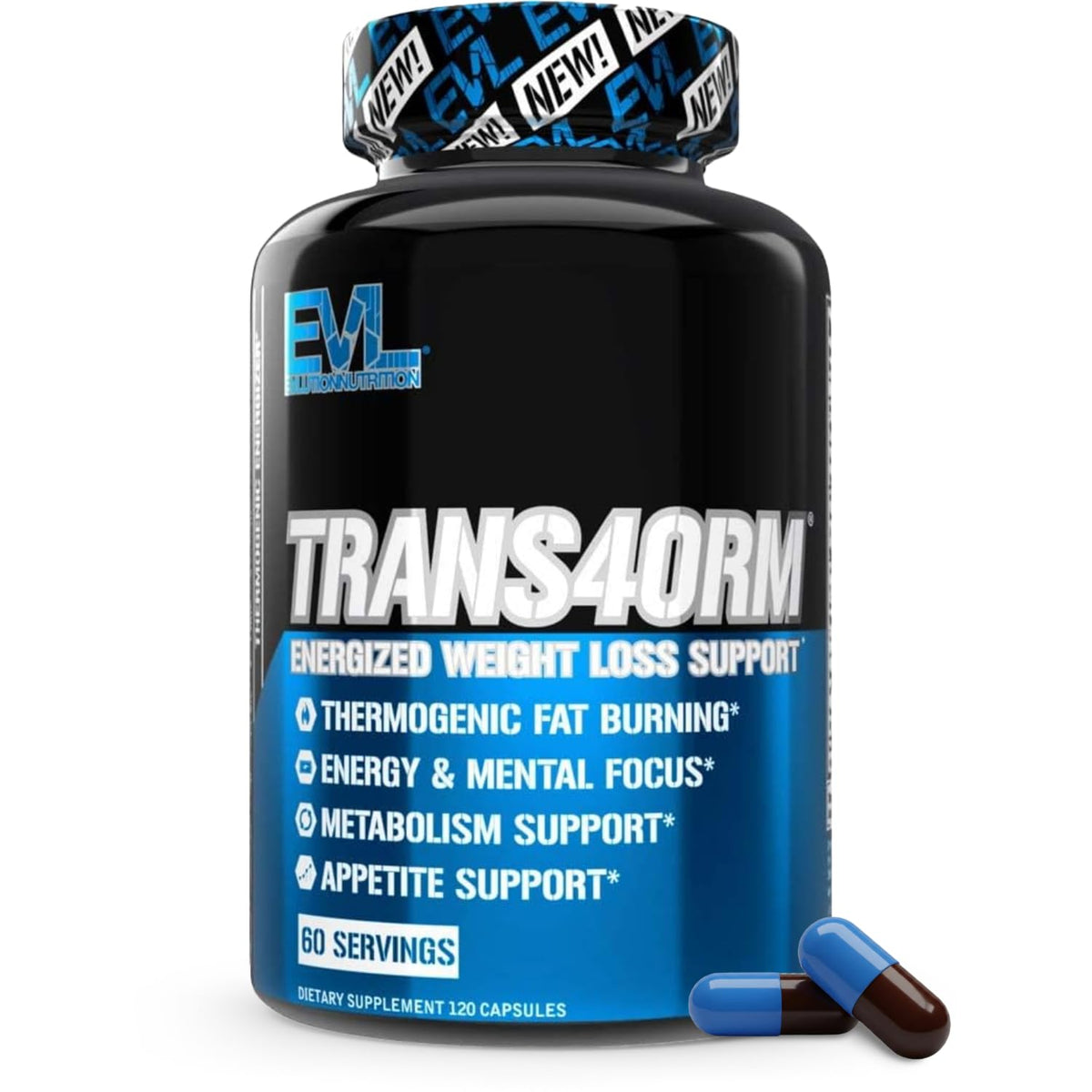 Evlution Trans4orm Fat Burner Supplement front view