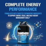 Evlution Trans4orm Fat Burner Supplement with a glass of water