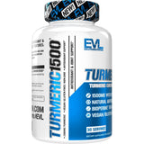 Evlution Turmeric Curcumin Capsules with black pepper close-up