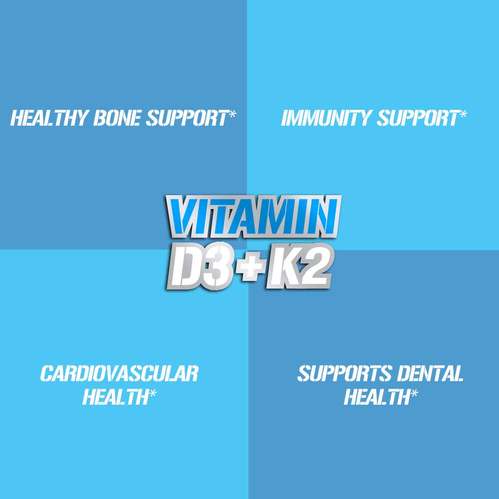 Evlution Vitamin D3 & K2 Supplement capsules on a table