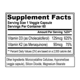 Evlution Vitamin D3 & K2 Supplement side view, capsule format