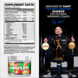 Evogen Amino Acids BCAAs 621g back view with ingredient list