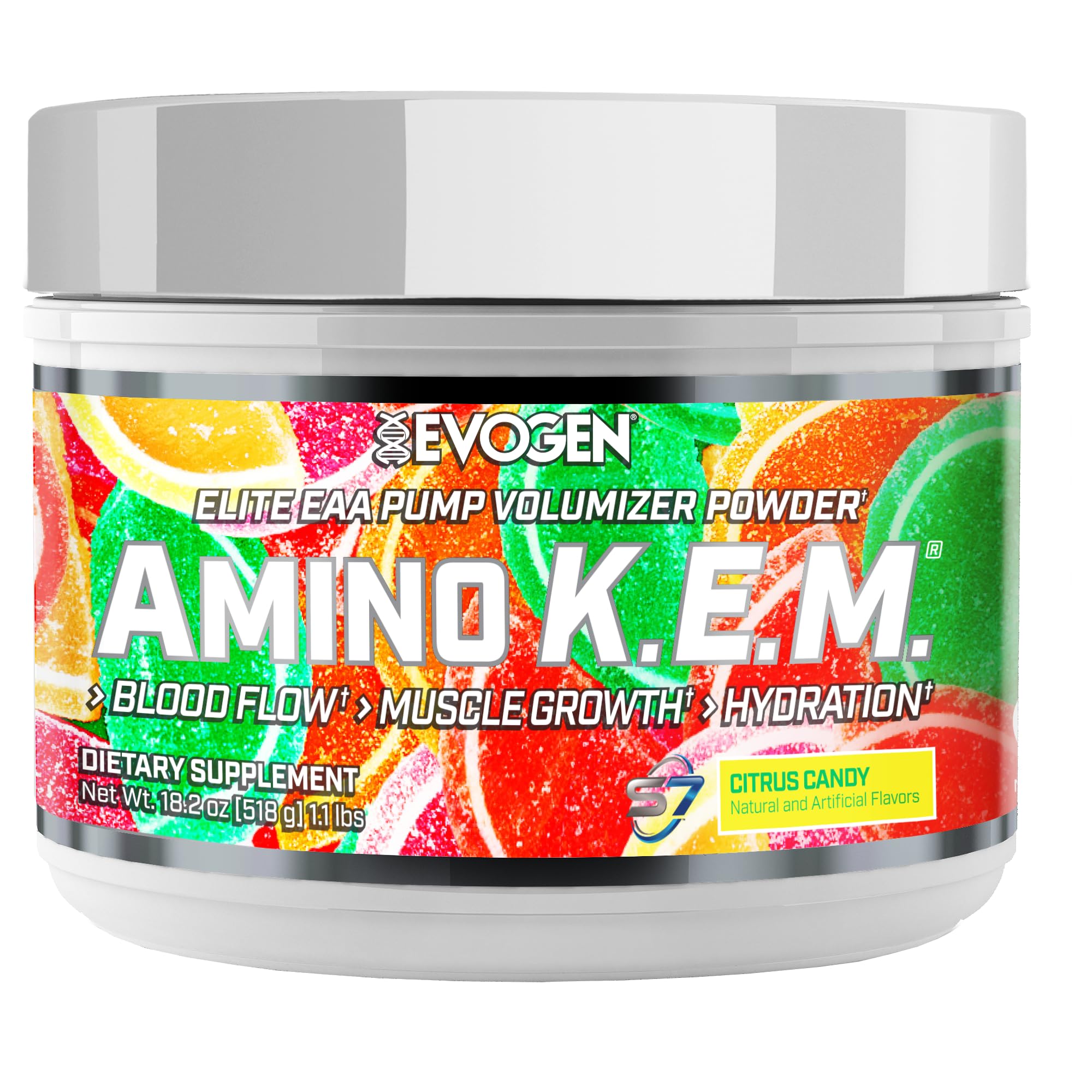 Evogen Amino Acids BCAAs 621g front view with packaging