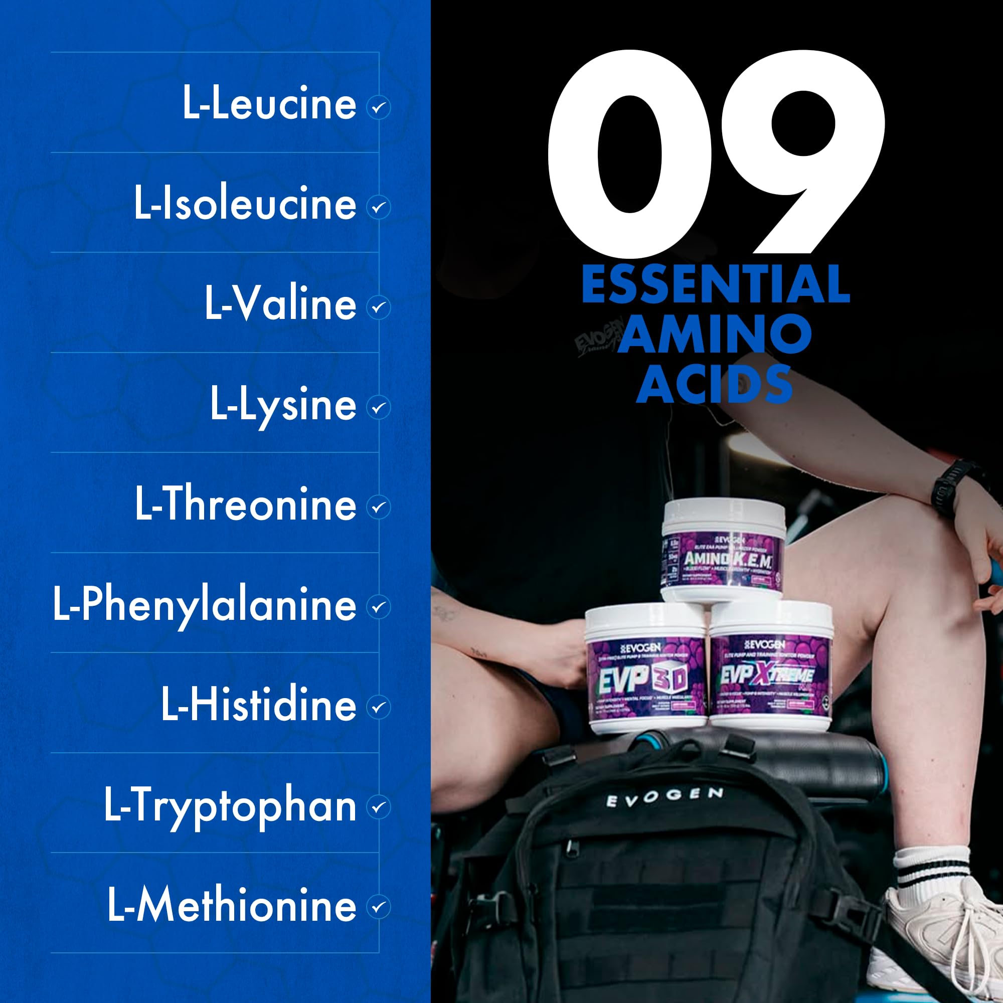 Evogen Amino Acids BCAAs 630g lifestyle scene