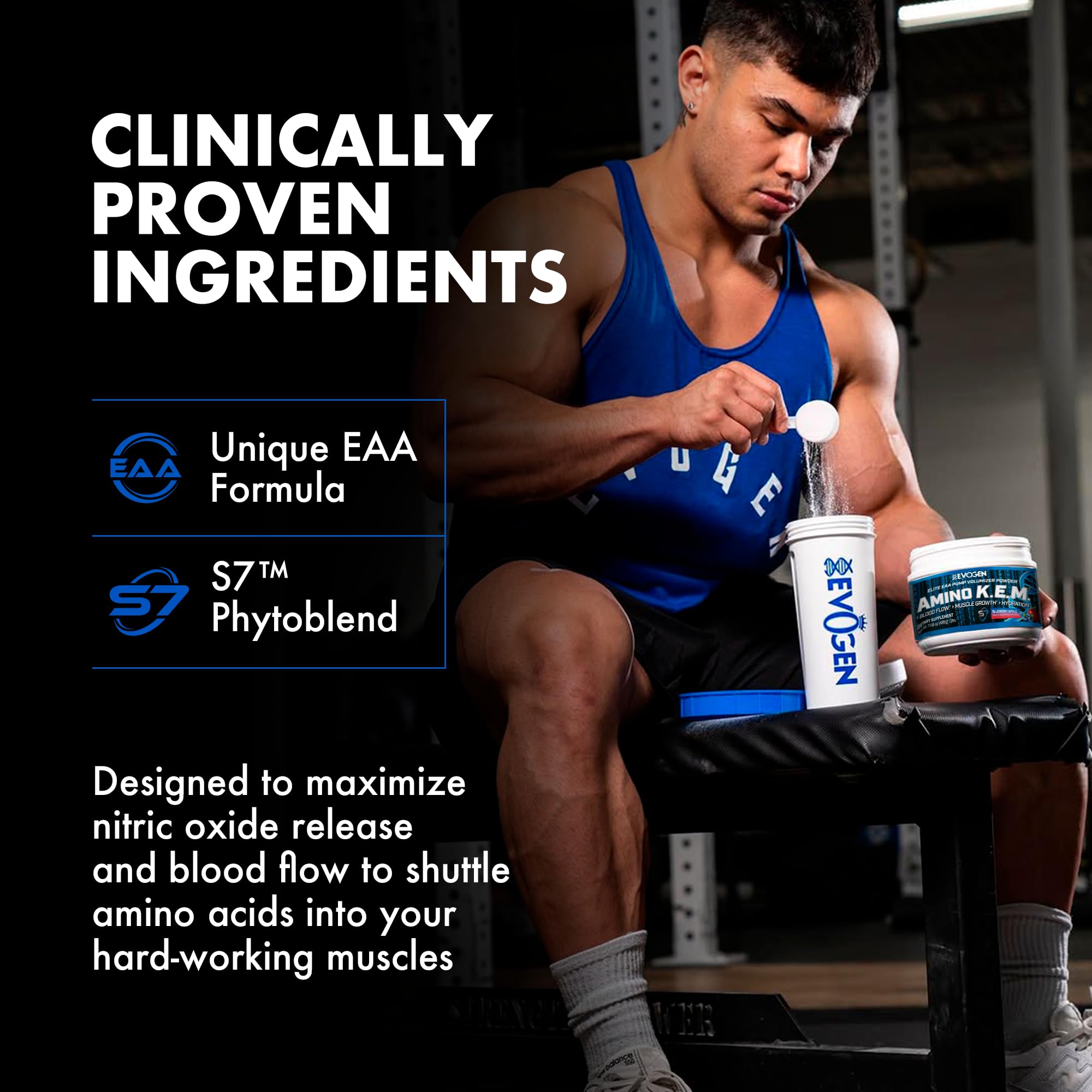 Evogen Amino K.E.M. EAA & BCAA Powder 492g nutritional information