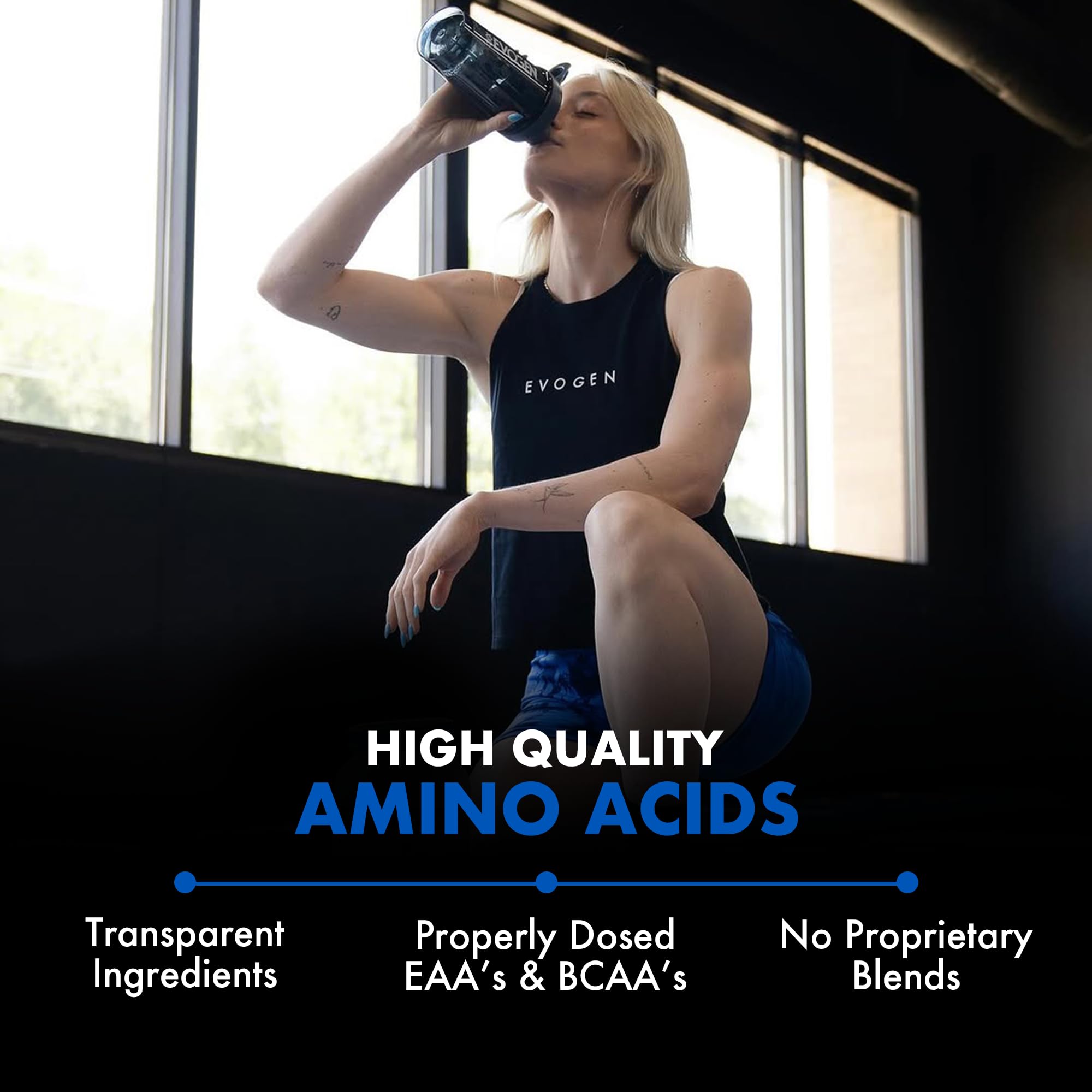 Evogen Amino K.E.M. EAA & BCAA Powder nutritional information