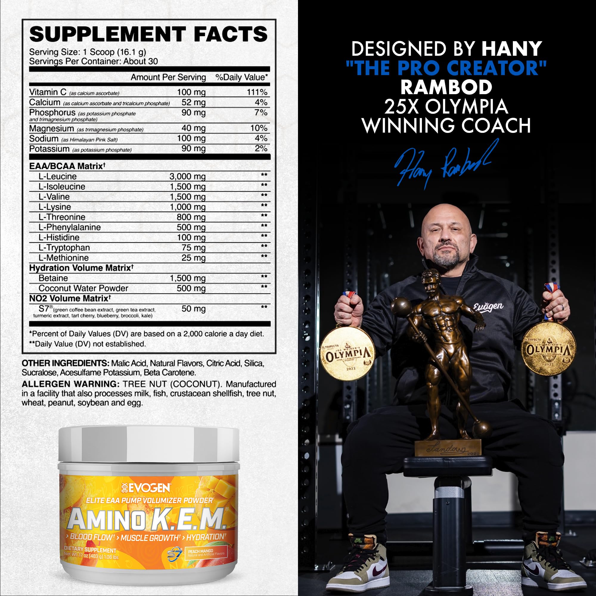 Evogen Amino K.E.M. EAA & BCAA Powder scoop