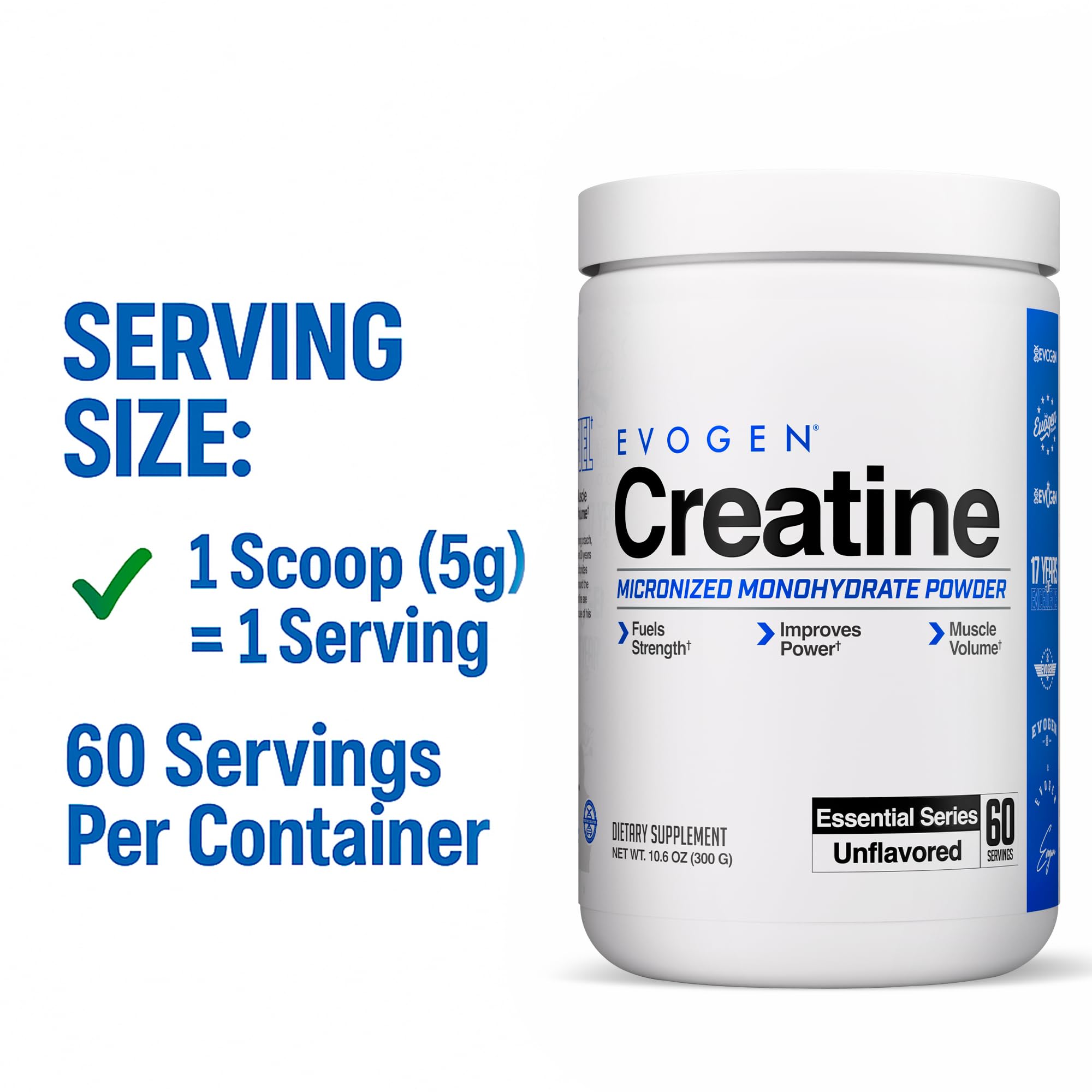 Evogen Creatine Monohydrate Powder 300g packaging
