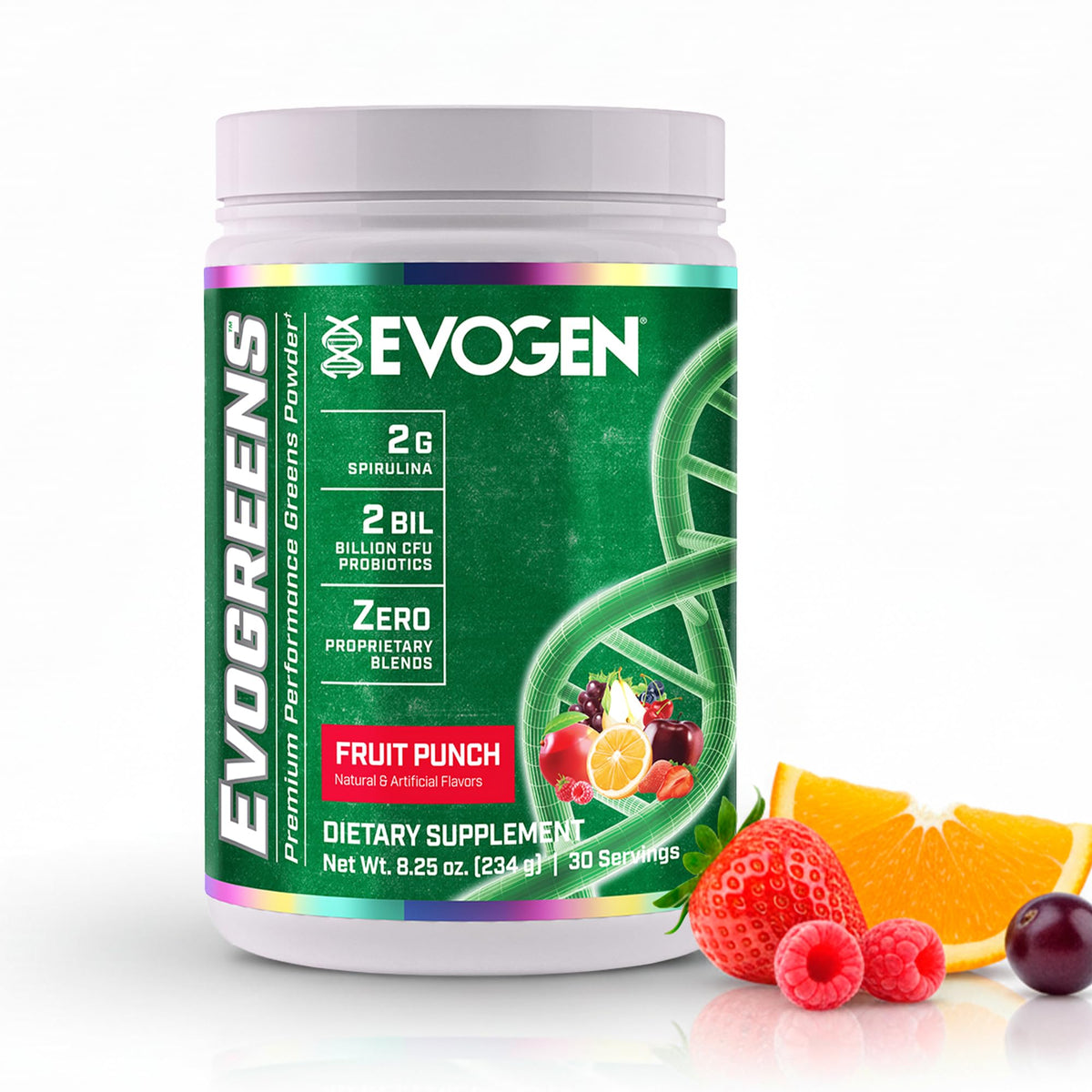 Evogen Evogreens Organic Spirulina Superfood Powder 340g front view