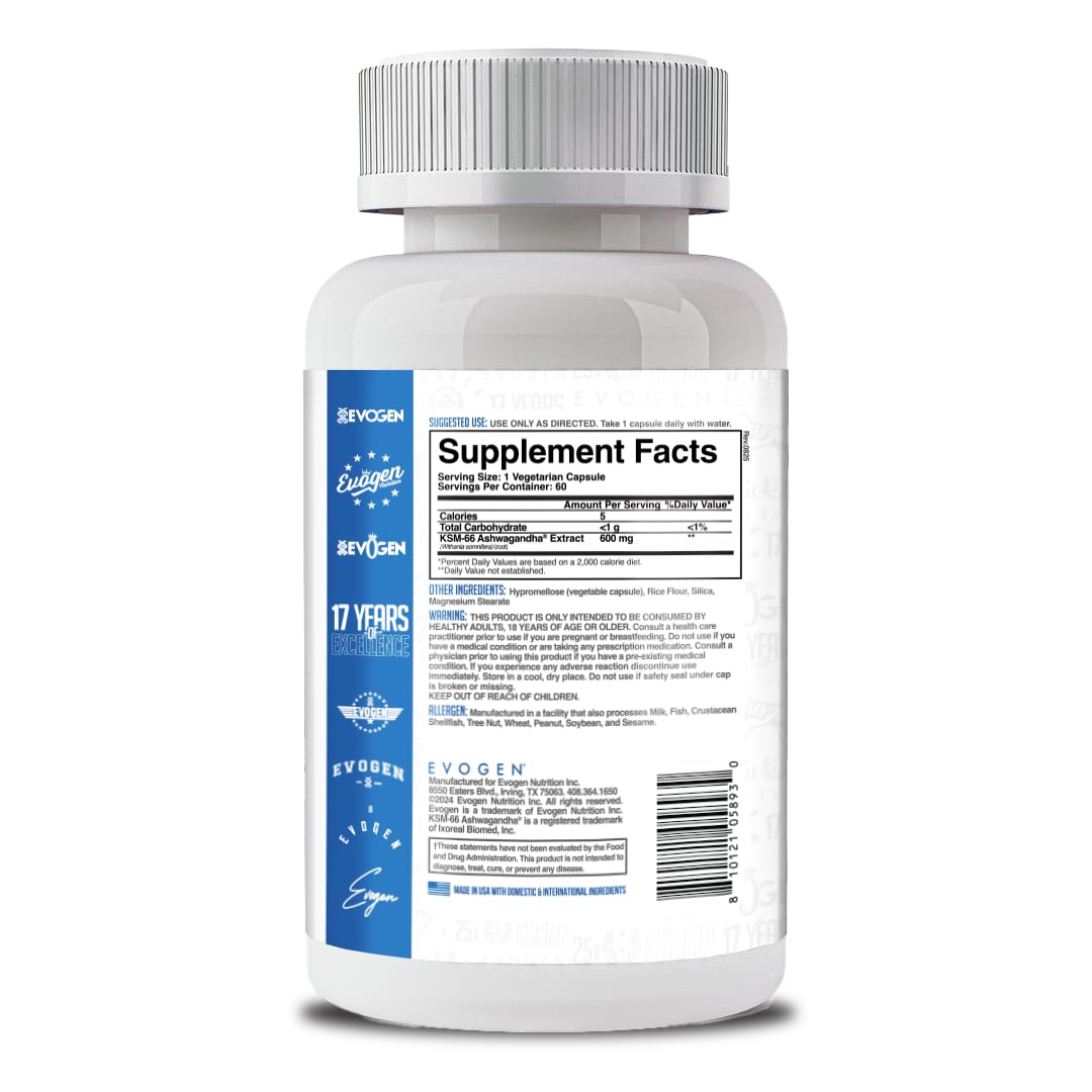 Evogen KSM-66 Ashwagandha supplement packaging