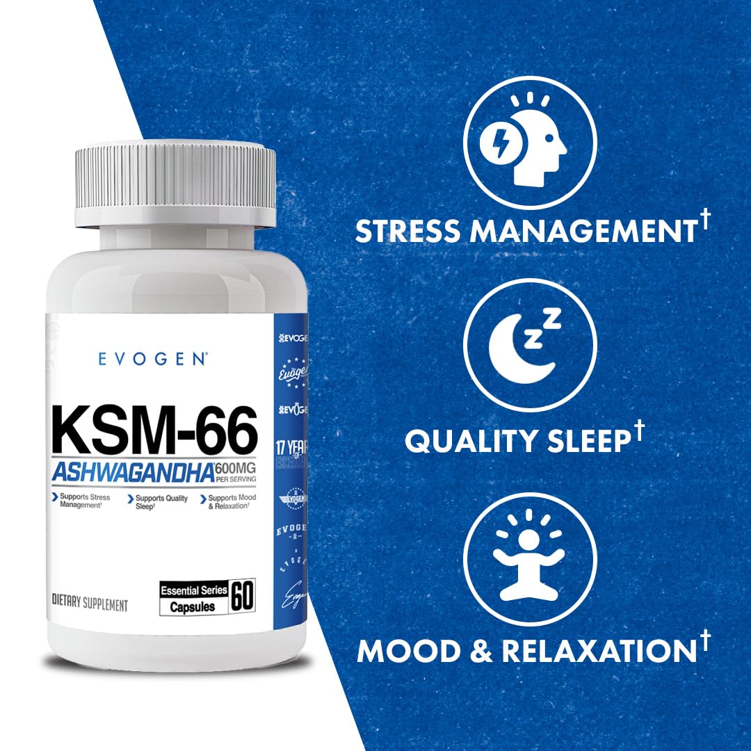 Evogen KSM-66 Ashwagandha supplement side view