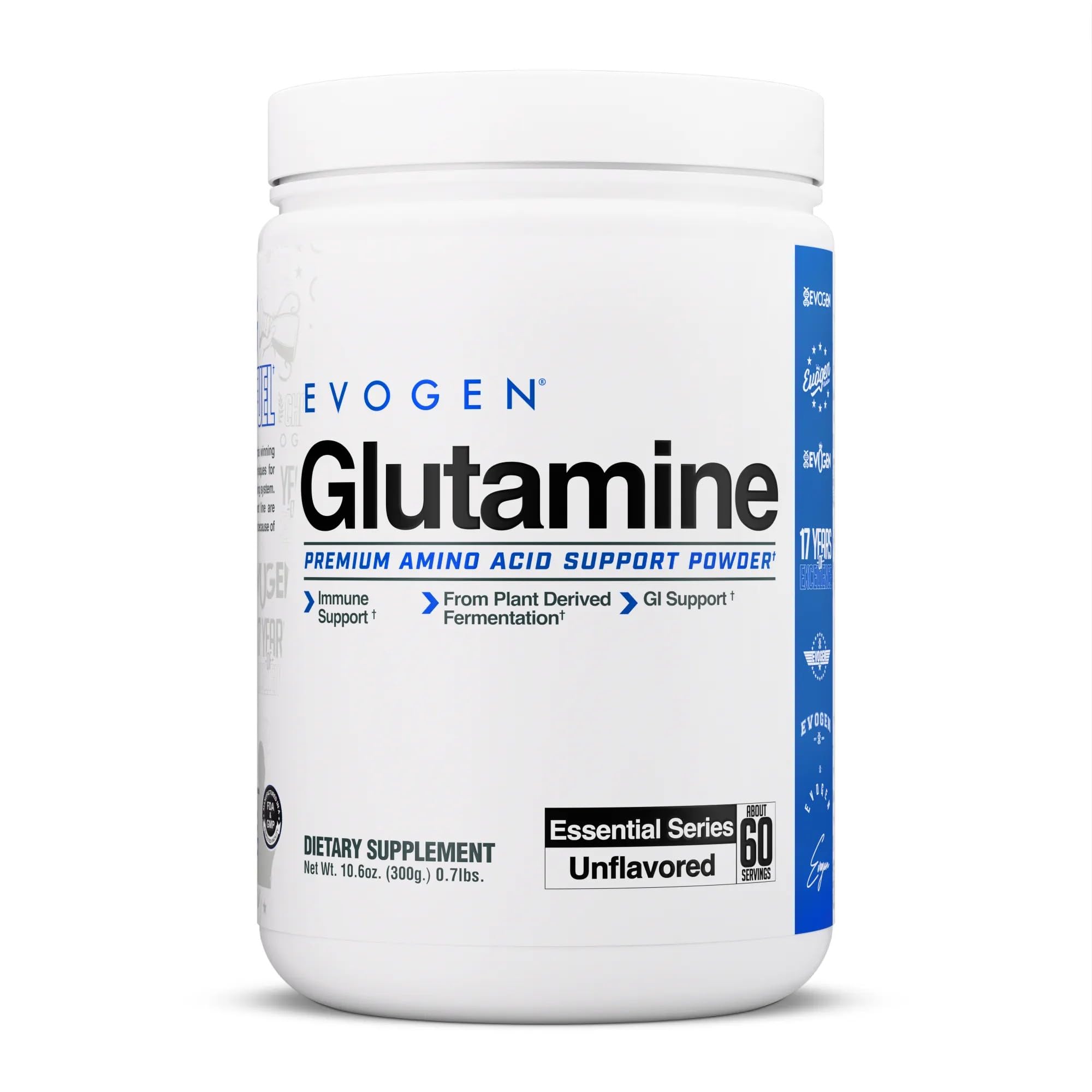 Evogen L-Glutamine Powder 300g front view packaging