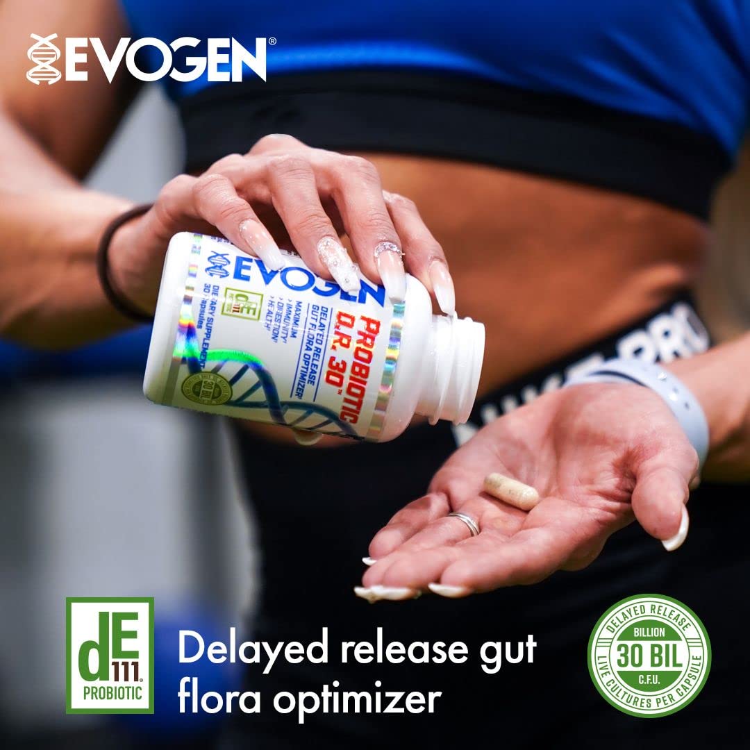 Evogen Probiotic D.R. 30 capsules in a hand