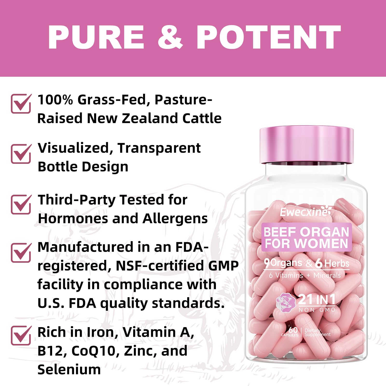 Ewecxine Beef Organ Supplement ingredients list