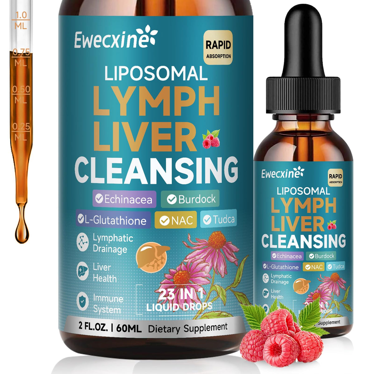 Ewecxine Liposomal Lymph & Liver Cleanse Drops front view