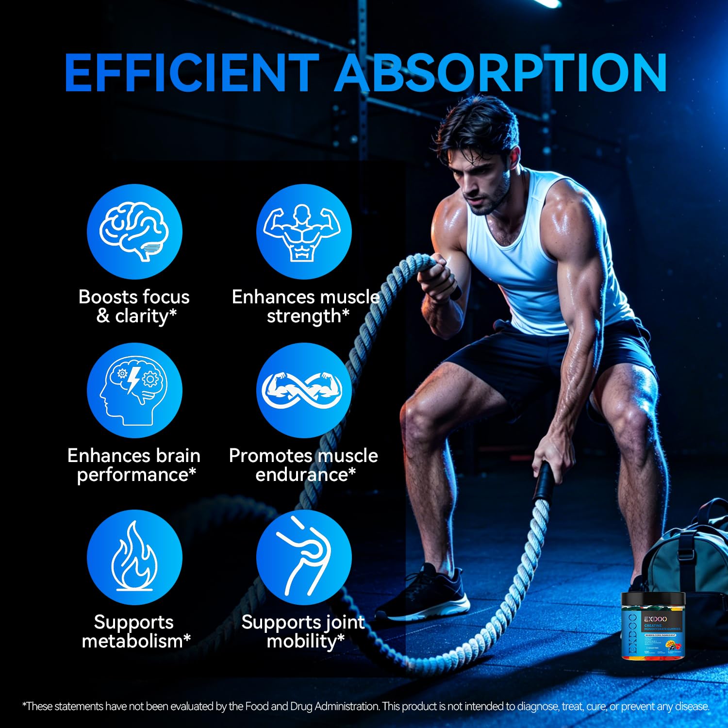 exdoo Creatine Gummies nutritional information label
