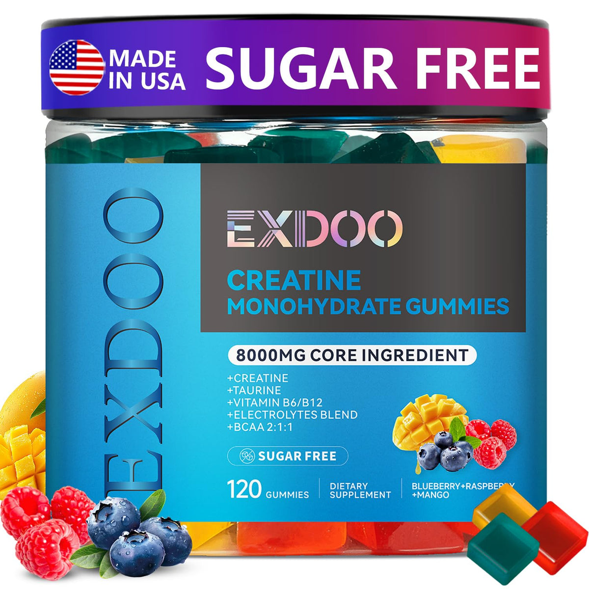 exdoo Creatine Monohydrate Gummies bottle front view