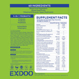 exdoo Super Green Gummies displayed on a kitchen counter