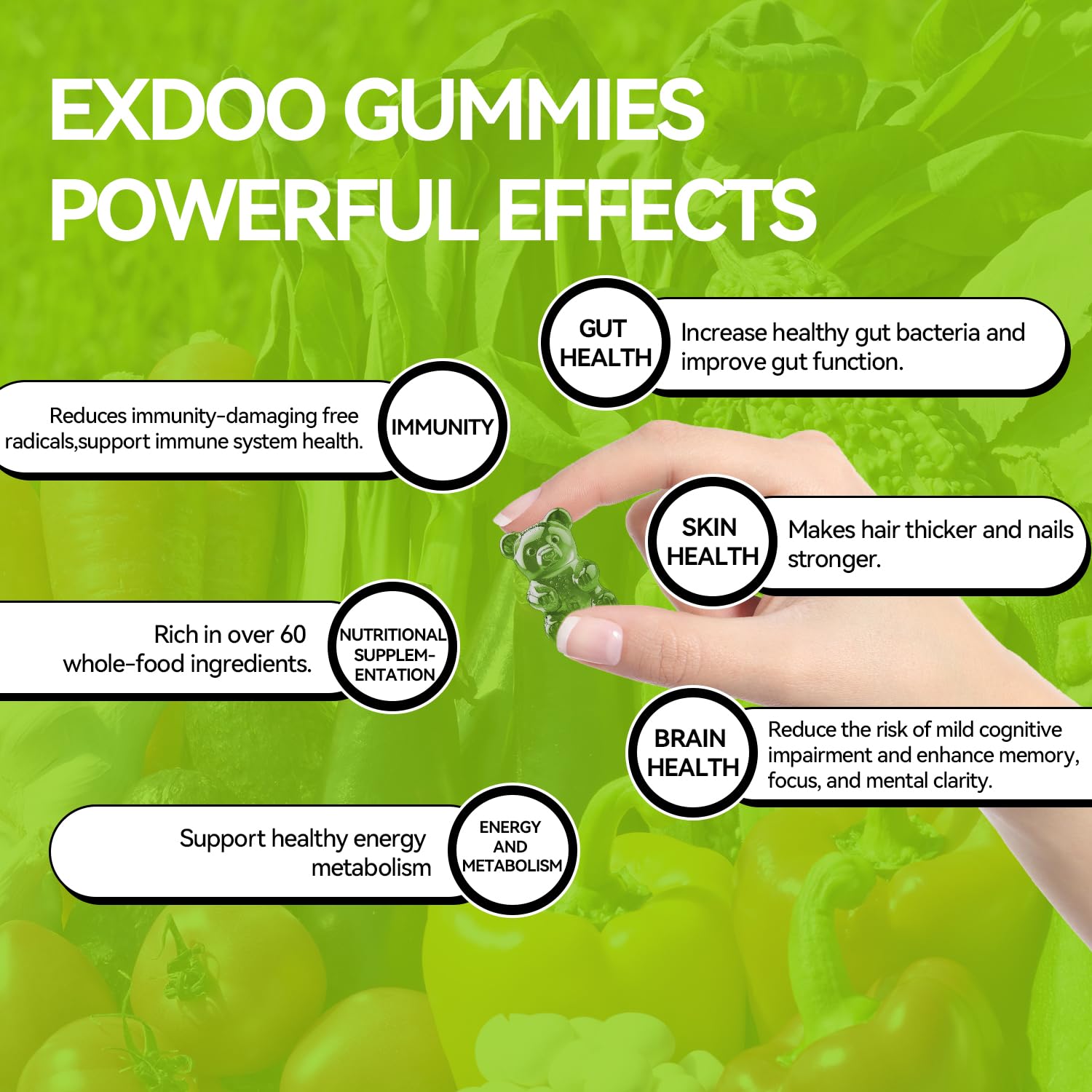 exdoo Super Green Gummies individual snack pack