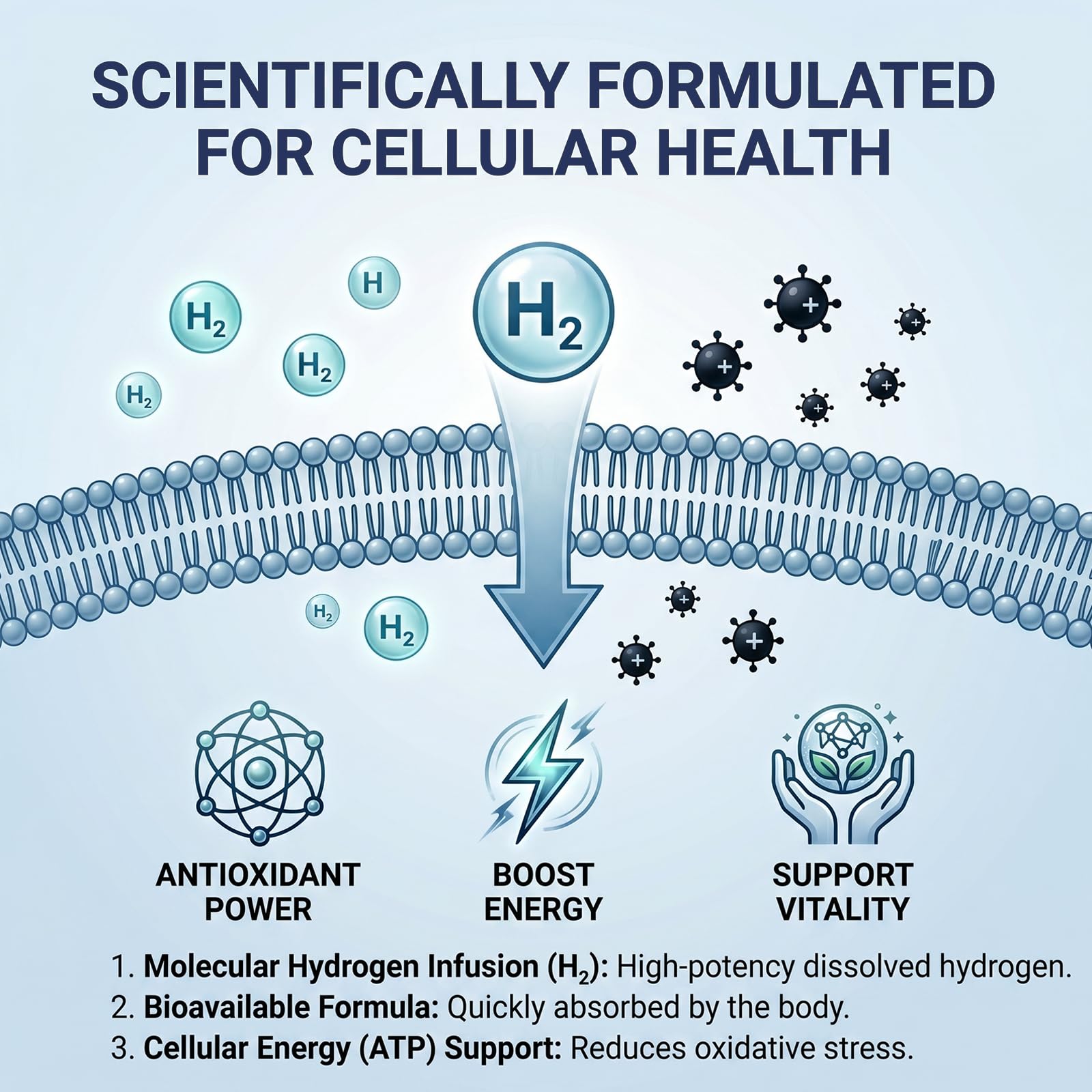 EXHERBLABS Molecular Hydrogen Tablets with a glass of water