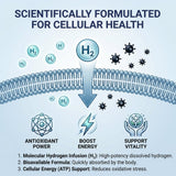 EXHERBLABS Molecular Hydrogen Tablets with a glass of water