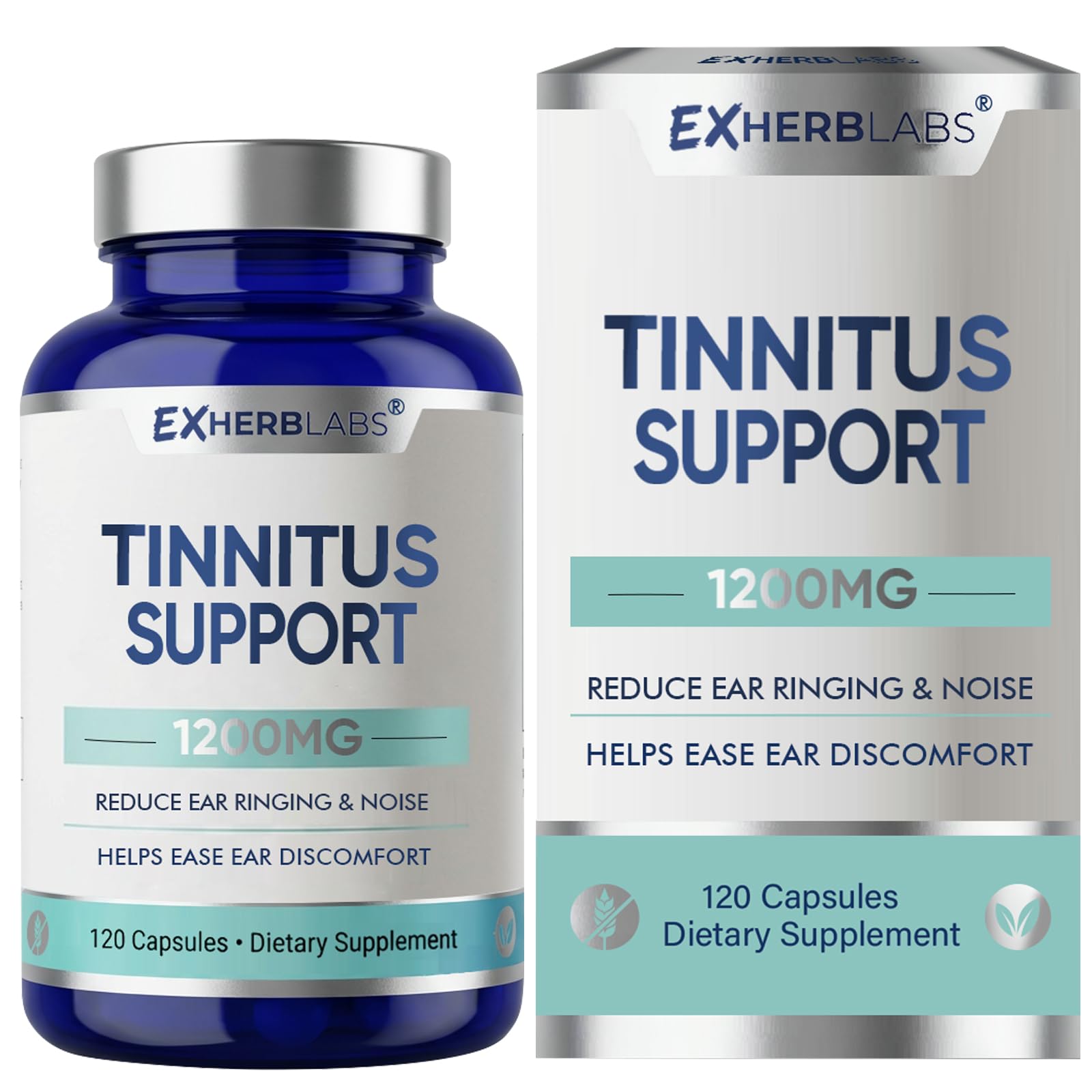 EXHERBLABS Tinnitus Relief Support Capsules front view