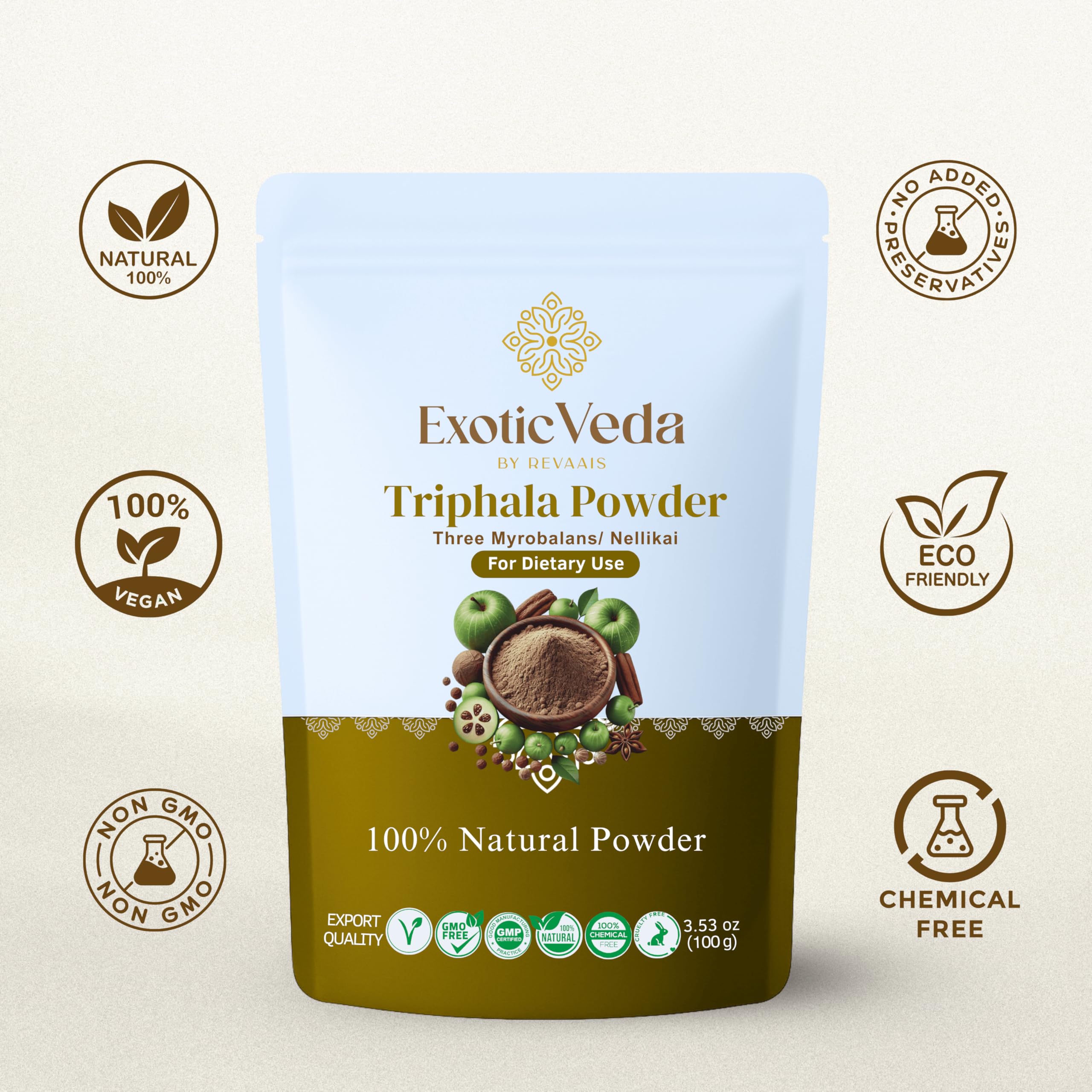 Exotic Veda Triphala Herbal Supplement nutritional information