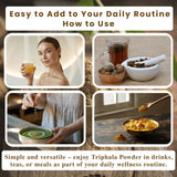 Exotic Veda Triphala supplement in a bowl