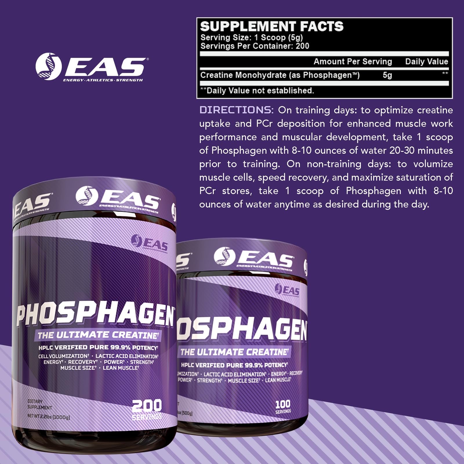 Experimental and Applied Sciences Creatine 1134g powder side view