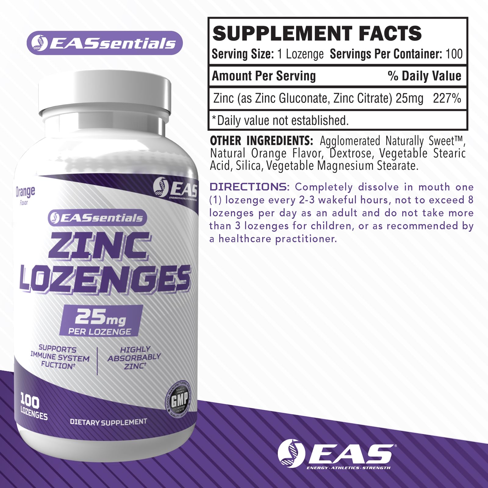 Experimental and Applied Sciences Zinc Lozenges packaging side view