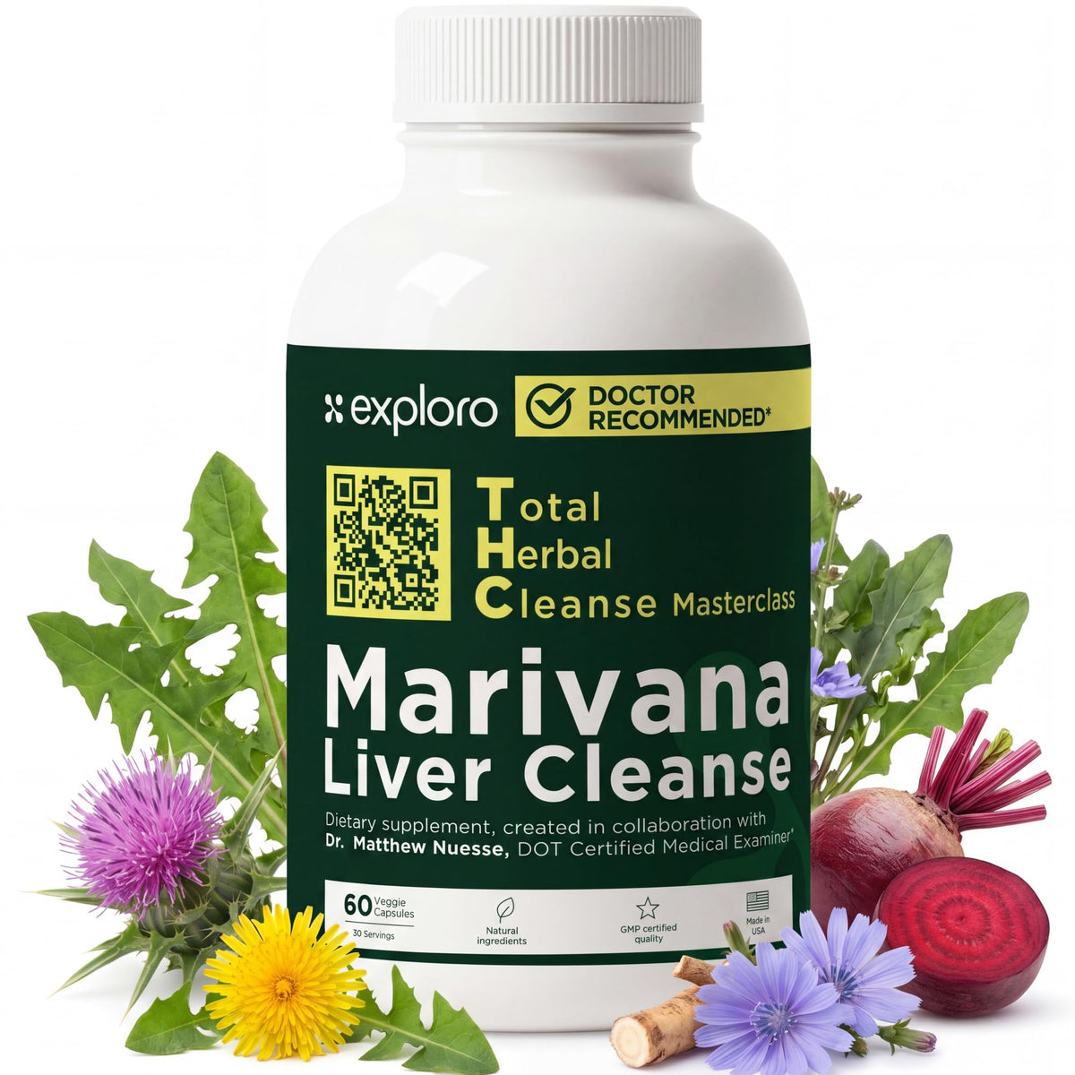 Exploro Marivana Capsules 60 count front view