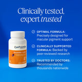 EyePromise Lutein + Zeaxanthin supplement on a wooden table
